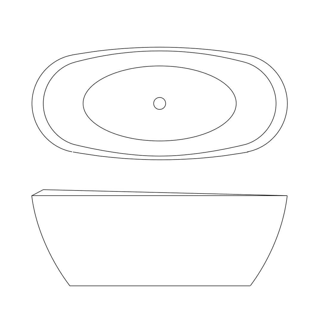 2278 Matte Gray Soaking Bathtub