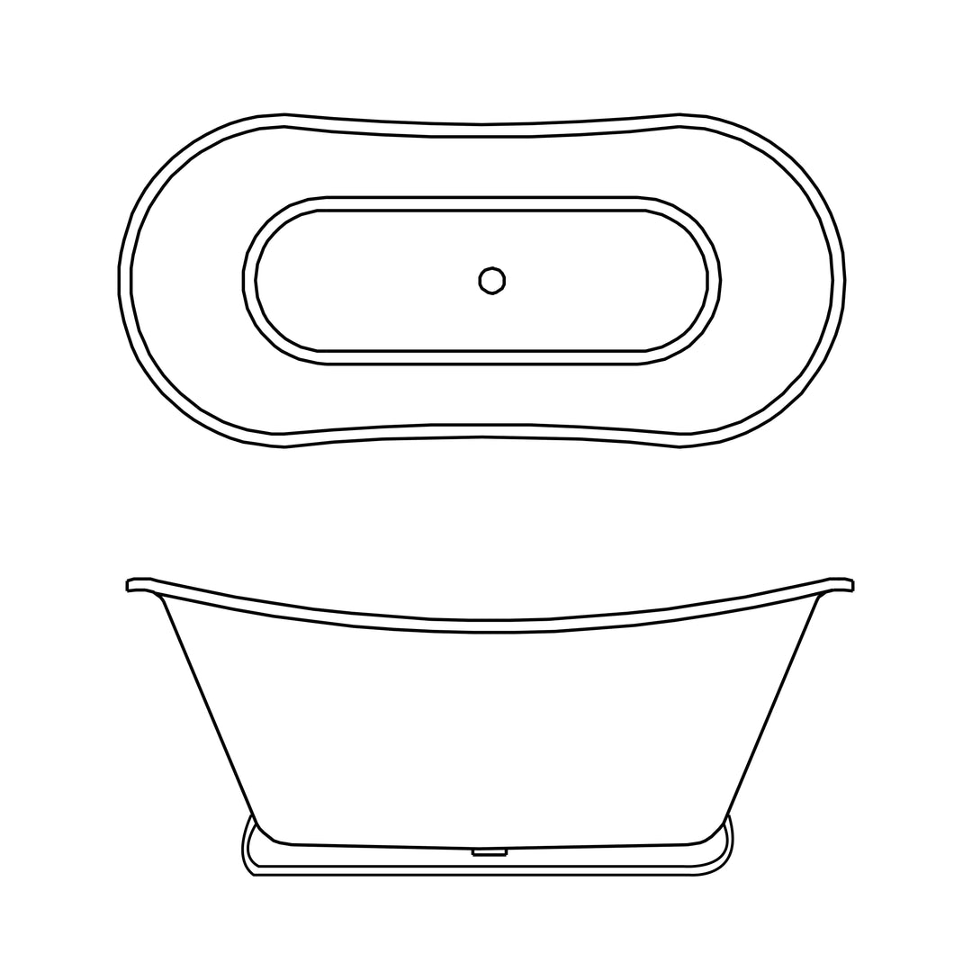 3254 Glossy White Soaking Bathtub